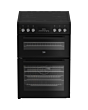 Beko EDC6731K 60cm Double Oven Electric Cooker with Vitroceramic Hob - Black