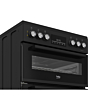Beko EDC6731K 60cm Double Oven Electric Cooker with Vitroceramic Hob - Black