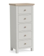Besp Oak ROS002 5 Drawer Tall Chest - Stone Grey