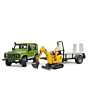 Bruder Landrover Defender Trailer /JCB Excavator