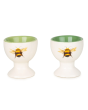 Bees Egg Cups 2 Pack - Cream/Green