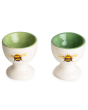 Bees Egg Cups 2 Pack - Cream/Green