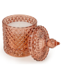 Candlelight Round Embossed Candle Jar Lidded Jhangye Pink