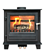 Clock Blithfield 8 Multi Fuel Stove 8kW - Black with Stainless Steel Fittings