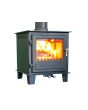 Clock Blithfield DS (Double Sided) 10kW Multi Fuel Stove - Black with Stainless Steel Fittings