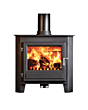 Clock Somersal Classic High Output Multi Fuel Stove - 10kW - Black with Stainless Steel Fittings