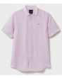 Crew short Sleeve Linen Shirt - Heritage Pink White