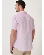 Crew short Sleeve Linen Shirt - Heritage Pink White