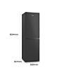 Hisense RB327N4BBE 55cm 50/50 Total No Frost Fridge Freezer - Black Steel