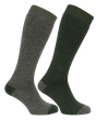 Hoggs Country Long Sock Twin Pack Tweed/Loden