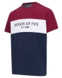 Hoggs Dalbeattie Colour Block T-Shirt - Burgundy/White/Navy