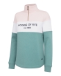 Hoggs Dumfries 1888 Ladies 1/4 Zip Sweatshirt - Mineral Blue/Pink 