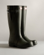 Hunters Men's Tall Side Adjustable Wellingtons Dark Olive