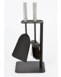Inglenook FIRE151 2 Piece Hearth Set - Black with Stainless Steel Handles