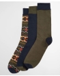 Barbour Case Fairisle Gift Sock Box - Classic Tartan