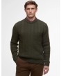 Barbour Lowfen Cable Crew Jumper - Olive