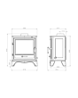Penman Bassington Eco Multi Fuel Eco Stove - 5Kw - Black with Skirted Legs (standard shape legs also available) *Including Flue Kit *