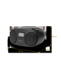 Roberts Radio ZOOMBOXFMBK CD Player - Black