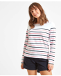 Schoffel Beauport Top - White/ Navy/ Flamingo Stripe