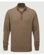 Lewis Lambswool 1/4 Zip Jumper Mushroom 