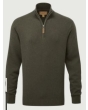 Calton Cotton Cashmere 1/4 Zip Jumper Loden Green 