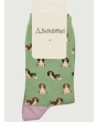 Schoffel Ladies Single Cotton Sock - Green Spaniel 