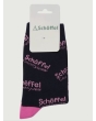Schoffel Ladies Single Cotton Sock - Pink Countrywear Logo 