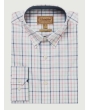 Schoffel Holkham Classic Shirt - Dark Pigeon Blue/Mauve Red