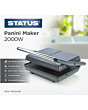 STATUS New Orleans 2‑Slice Sandwich Toaster Panini Press - 2 kW - Fixed Plate - Non‑Stick - Black