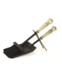 The Brass World BS-006 12inch Brush + Shovel Set  -  Black + Antique