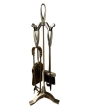 The Brass World D-009 Fire Companion Set (5 Pieces) inchLoop Topsinch 25inch -  All Antiqued