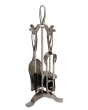 The Brass World D-010 Fire Set (5 Pieces) Loop Tops 25inch -  All Brush Steel
