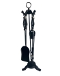 The Brass World D-027 Fire Set (5 piece) Cage Top 26inch - Black / Black Nickle