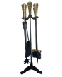 The Brass World D-058 Fire Companion Set inchTwirl Topsinch - Black & Brass