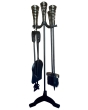 The Brass World D-059 Fire Set Large inchTwirl Topsinch 26inch Black + Antique