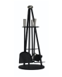 The Brass World D-063 4 Piece Cone Stand - Barrell Handle - 31.5inch Black + Brush Steel
