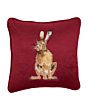Wrendale Cushion Hare Embroidered