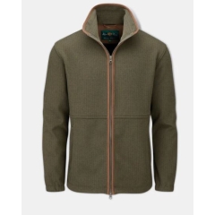 Alan Paine Aylsham Fleece Jacket Green Herringbone