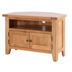 Besp Oak NB037 Vancouver® 90 Degree Corner TV Unit with 2 Doors and 2 Shelves