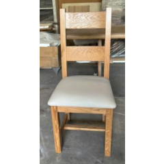 Besp Oak NB230 Vancouver® Dining Chair with Oyster PU Leather Seat