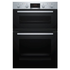 Bosch MHA133BR0B Built In Electric Double Oven with 3D Hot Air - Stainless Steel