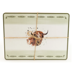 Candlelight Placemat Highland Cow - 4 Pack