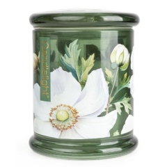 Cadlelight Glass Lidded Jar - White Poppy + Sage 