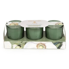 Candlelight Votive Candles White Poppy + Sage 3 Set 