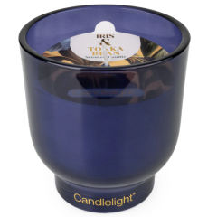 Candlelight Footed Glass Candle Iris + Tonka Bean 10cm