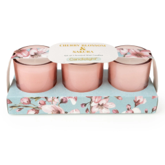 Set of 3 Votive Candles - Cherry Blossom & Sakura