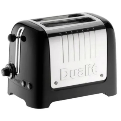 Dualit DA2625 Lite 2 Slot High Gloss Toaster - Black / Stainless Steel