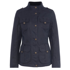 Barbour Winter Defence Wax Jacket - Navy/Classic