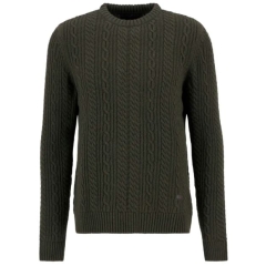 Barbour Lowfen Cable Crew Jumper - Olive