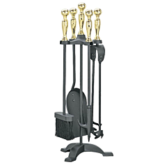 Manor 1066 5 Piece Companion Set - Black/Brass 
